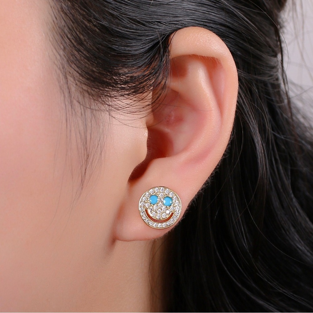 Smiley stud earrings - Picture 7 of 8